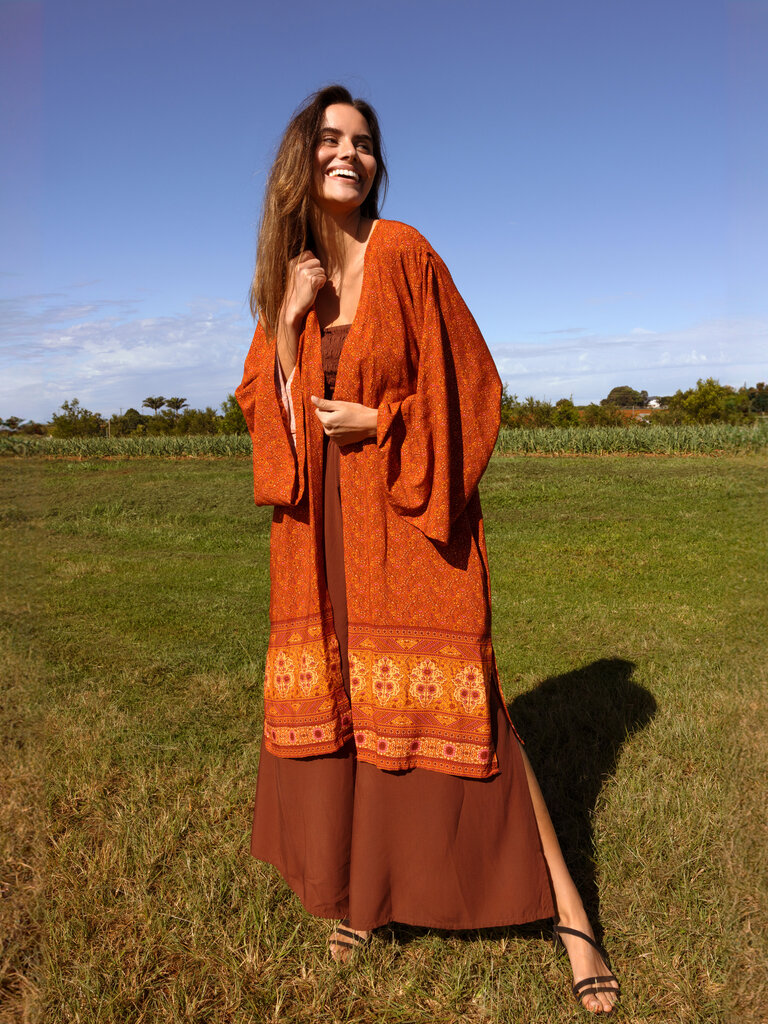 Honey & Stone Co KELLY PUMPKIN SPICE KIMONO