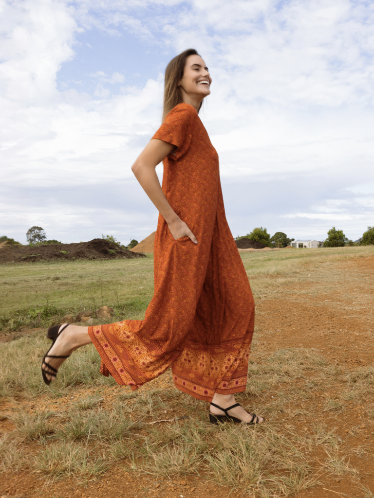 Honey & Stone Co HARLOW PUMPKIN SPICE JUMPSUIT
