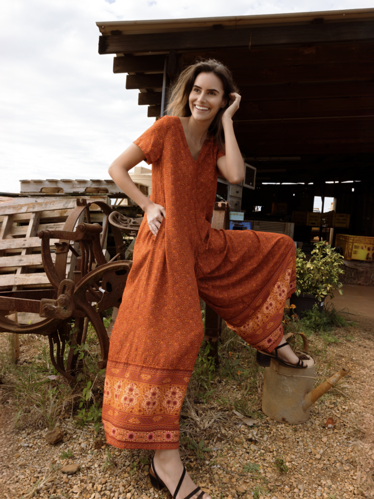 Honey & Stone Co HARLOW PUMPKIN SPICE JUMPSUIT