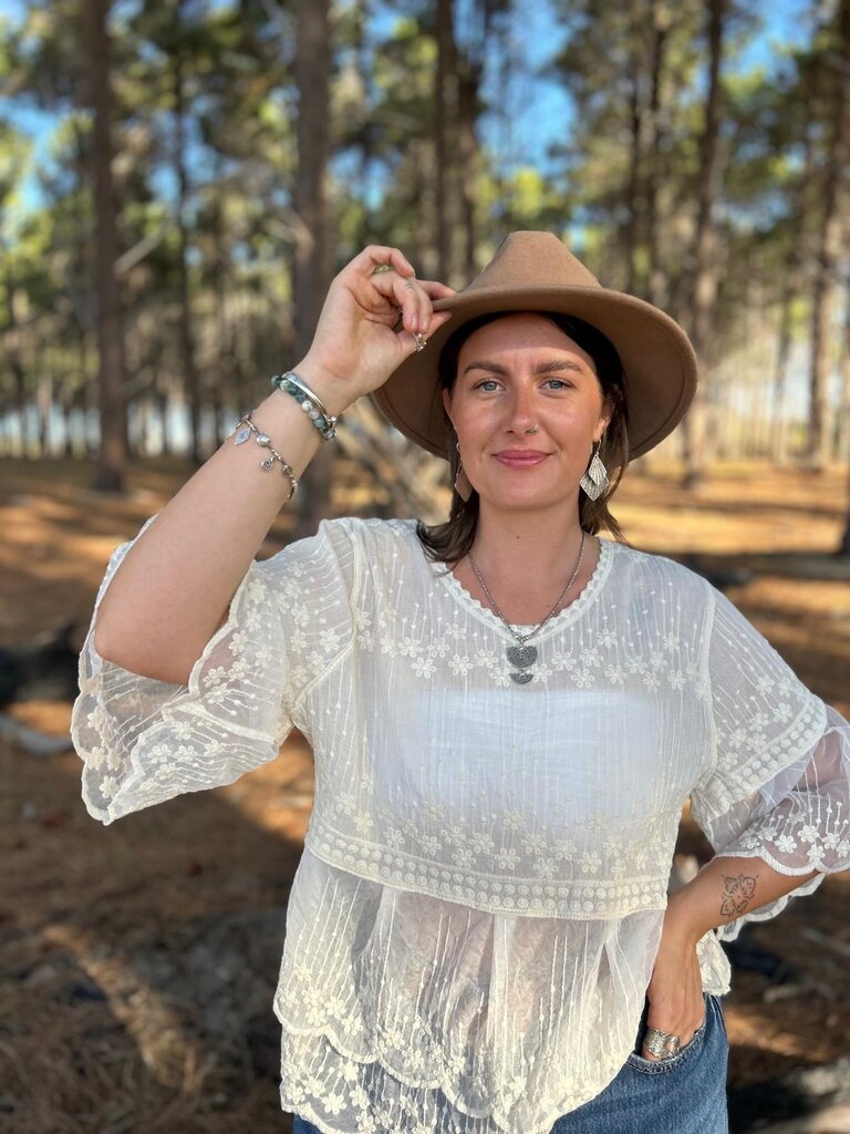 Naked Gypsy VERA VINTAGE CREAM TOP