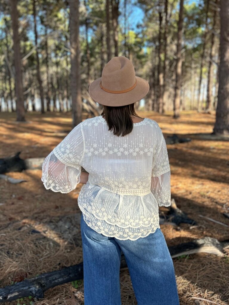 Naked Gypsy VERA VINTAGE CREAM TOP