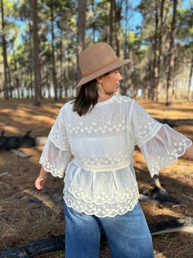 Naked Gypsy VERA VINTAGE CREAM TOP
