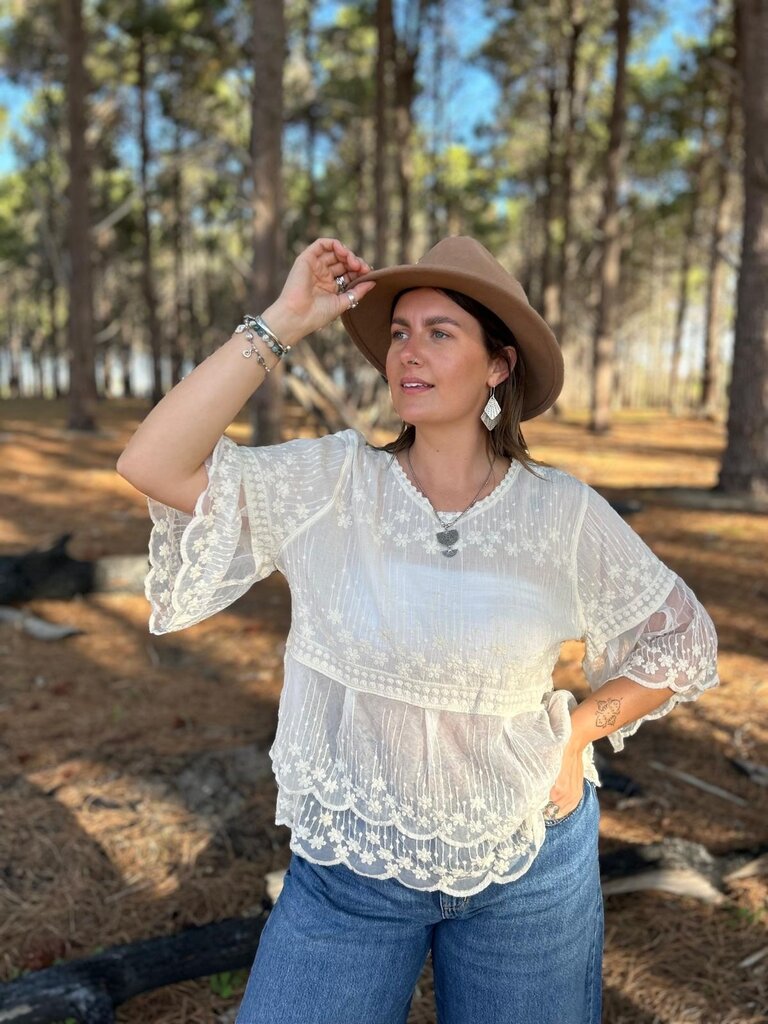 Naked Gypsy VERA VINTAGE CREAM TOP