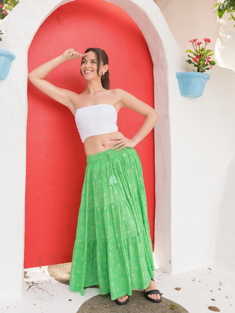 Honey & Stone Co OAKLEY EVERGREEN MAXI SKIRT