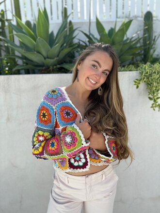 Moon Flower The Label ZARIA OLD SCHOOL CROCHET CARDIGAN Moon Flower The Label ZARIA OLD SCHOOL CROCHET CARDIGAN