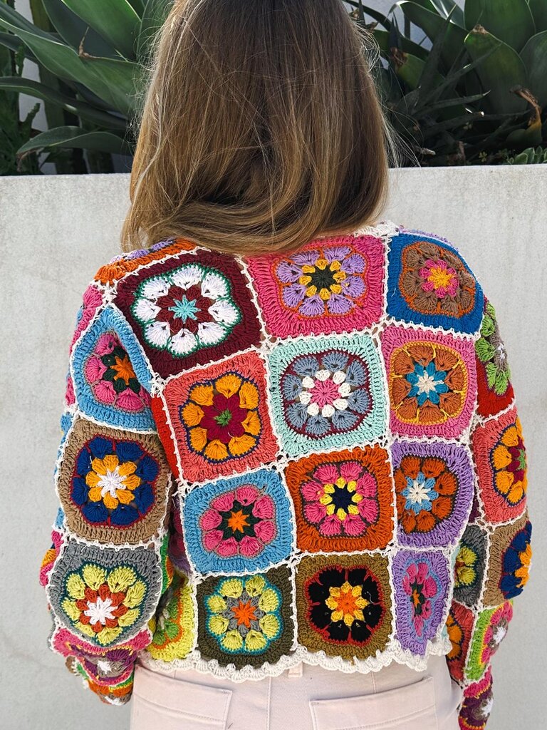 Moon Flower The Label ZARIA OLD SCHOOL CROCHET CARDIGAN