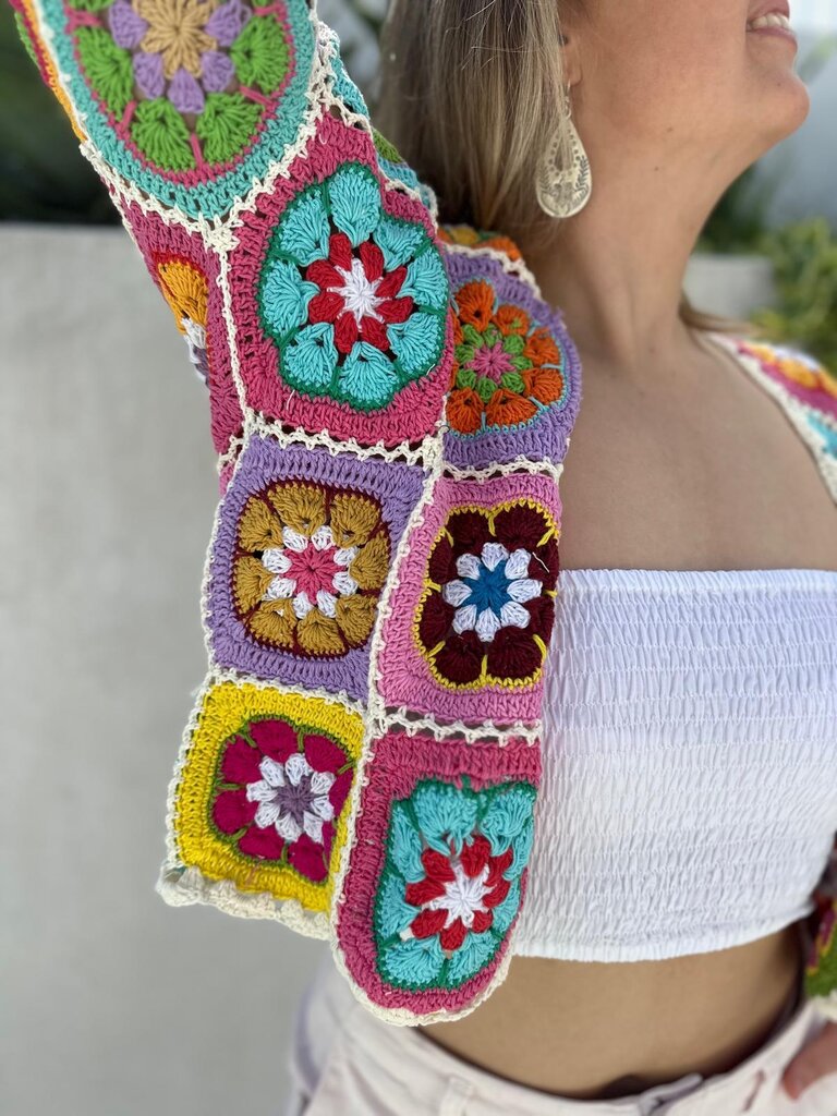 Moon Flower The Label ZARIA OLD SCHOOL CROCHET CARDIGAN