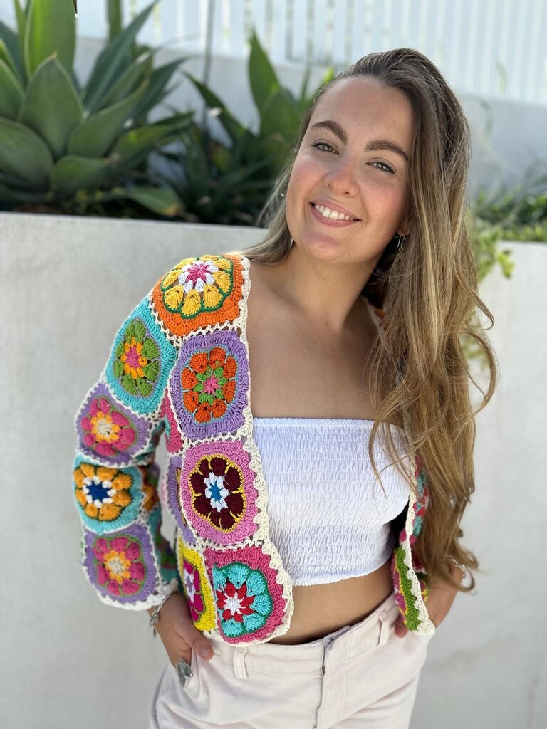 Moon Flower The Label ZARIA OLD SCHOOL CROCHET CARDIGAN