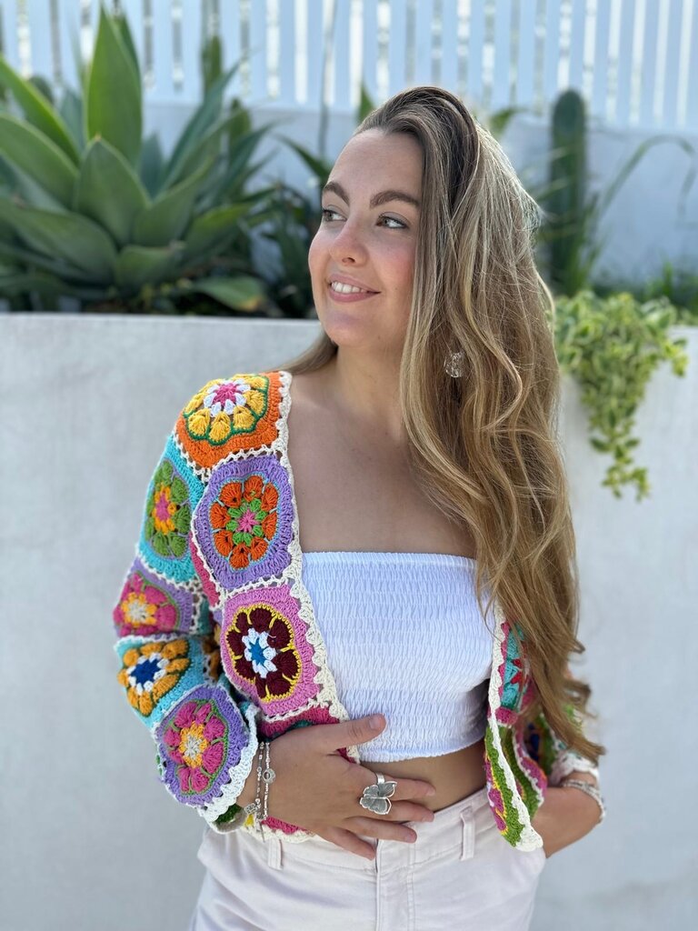 Moon Flower The Label ZARIA OLD SCHOOL CROCHET CARDIGAN