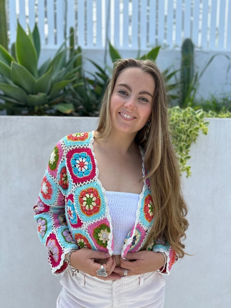 Moon Flower The Label ZARIA OLD SCHOOL CROCHET CARDIGAN