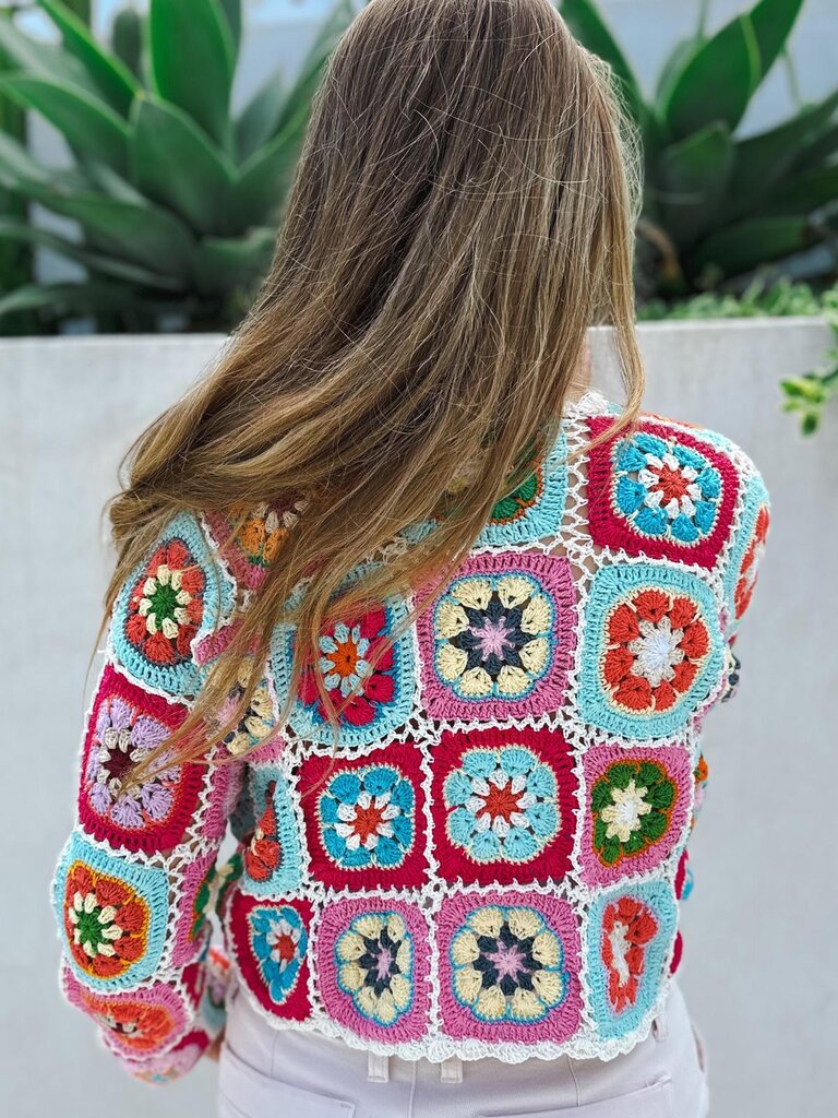 Moon Flower The Label ZARIA OLD SCHOOL CROCHET CARDIGAN