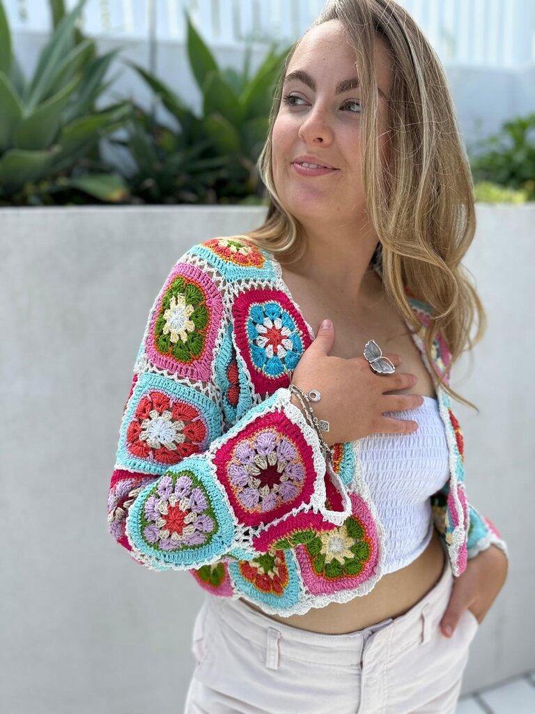 Moon Flower The Label ZARIA OLD SCHOOL CROCHET CARDIGAN