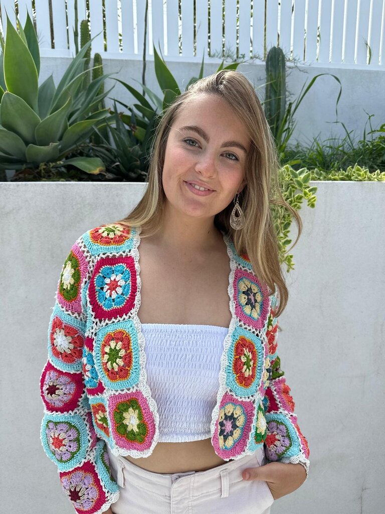 Moon Flower The Label ZARIA OLD SCHOOL CROCHET CARDIGAN