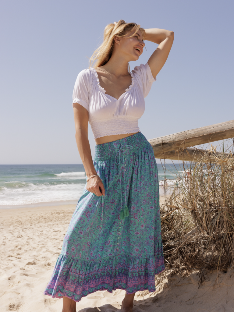 Honey & Stone Co NAOMI TRANQUILLITY MAXI SKIRT