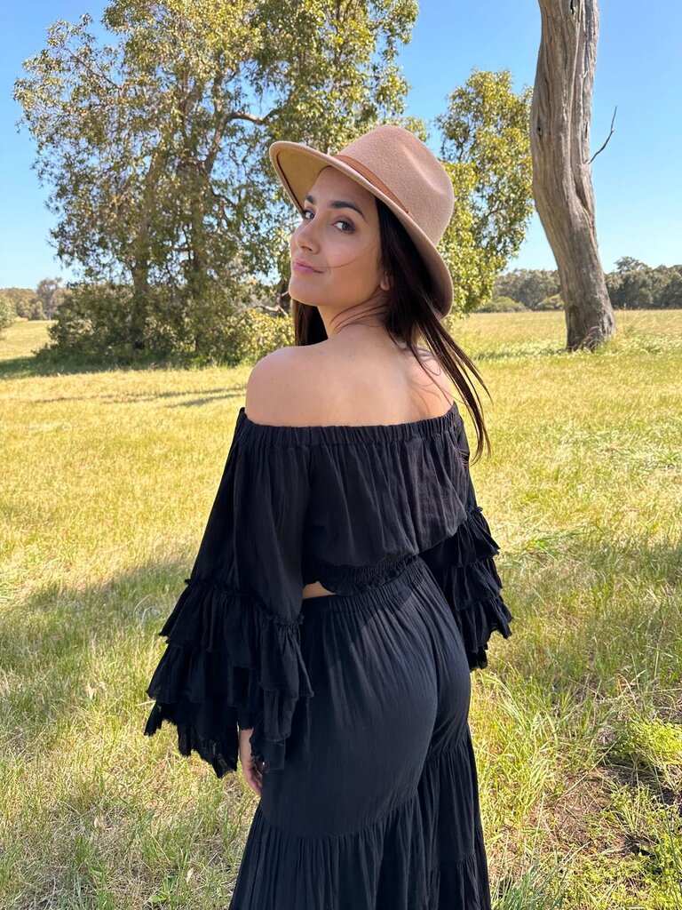 Moon Flower The Label RUBY BLACK TOP