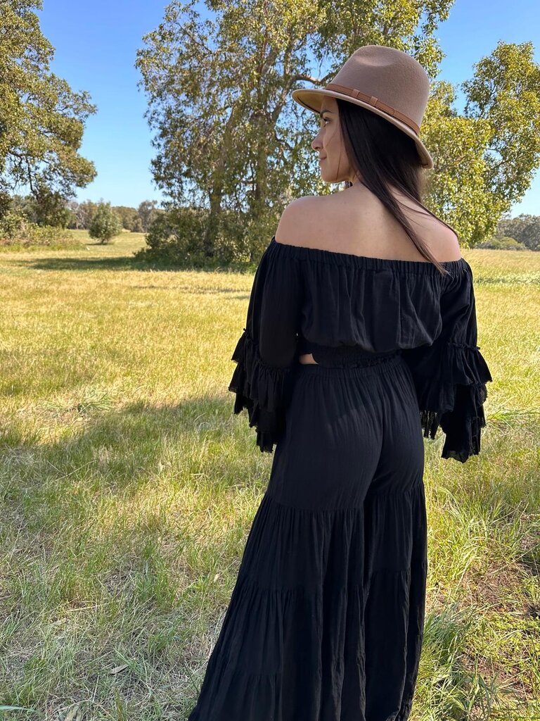 Moon Flower The Label RUBY BLACK TOP