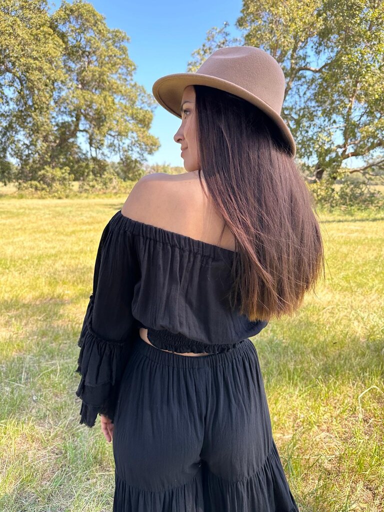 Moon Flower The Label RUBY BLACK TOP