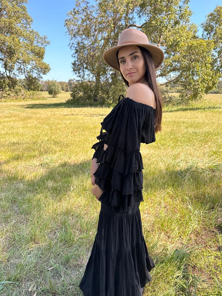 Moon Flower The Label RUBY BLACK TOP