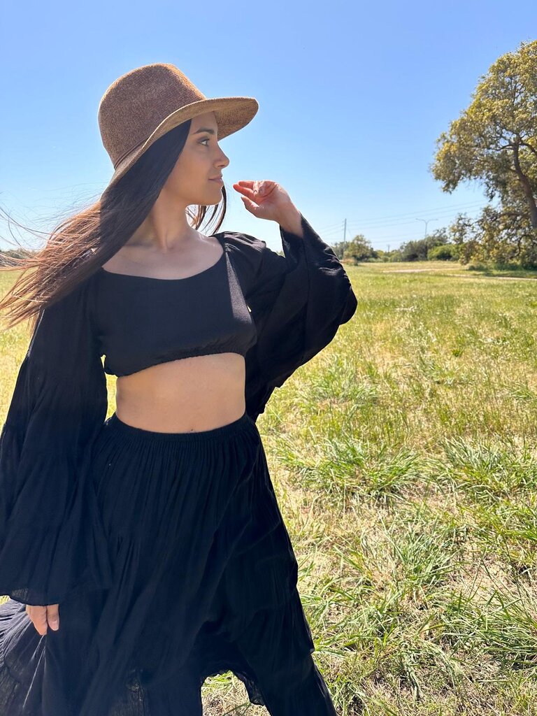 Moon Flower The Label RANI BLACK MAXI SKIRT