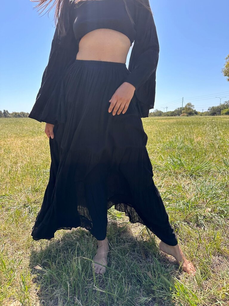 Moon Flower The Label RANI BLACK MAXI SKIRT