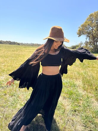 Moon Flower The Label RANI BLACK MAXI SKIRT