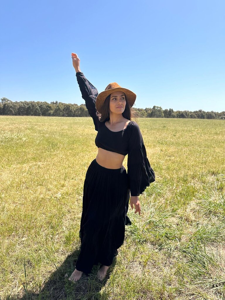 Moon Flower The Label RANI BLACK MAXI SKIRT