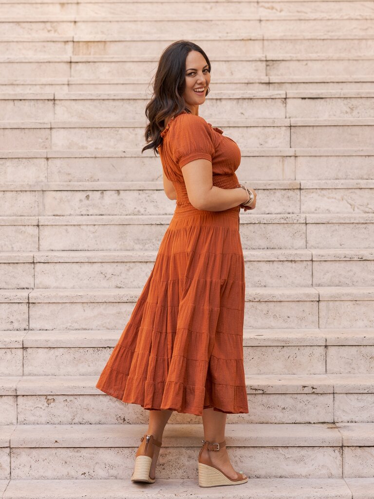 Honey & Stone Co CASSIE TERRACOTTA MAXI SKIRT