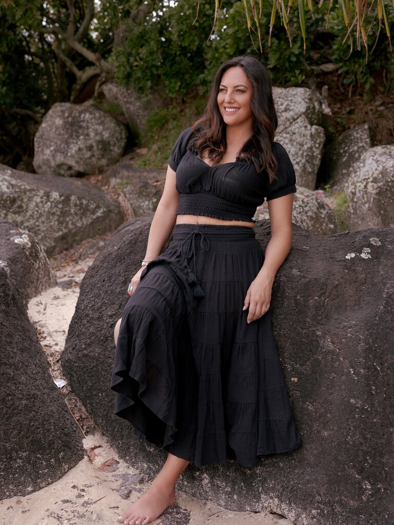 Honey & Stone Co CASSIE BLACK MAXI SKIRT