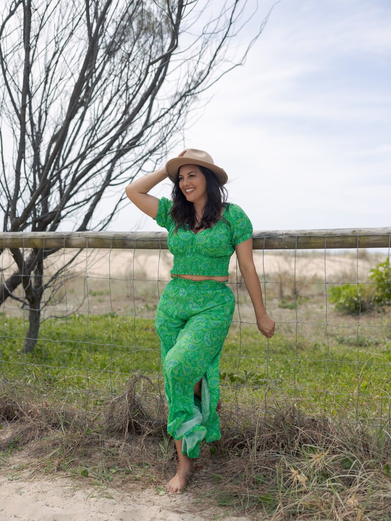 Honey & Stone Co MYA LIME CORDIAL PANTS