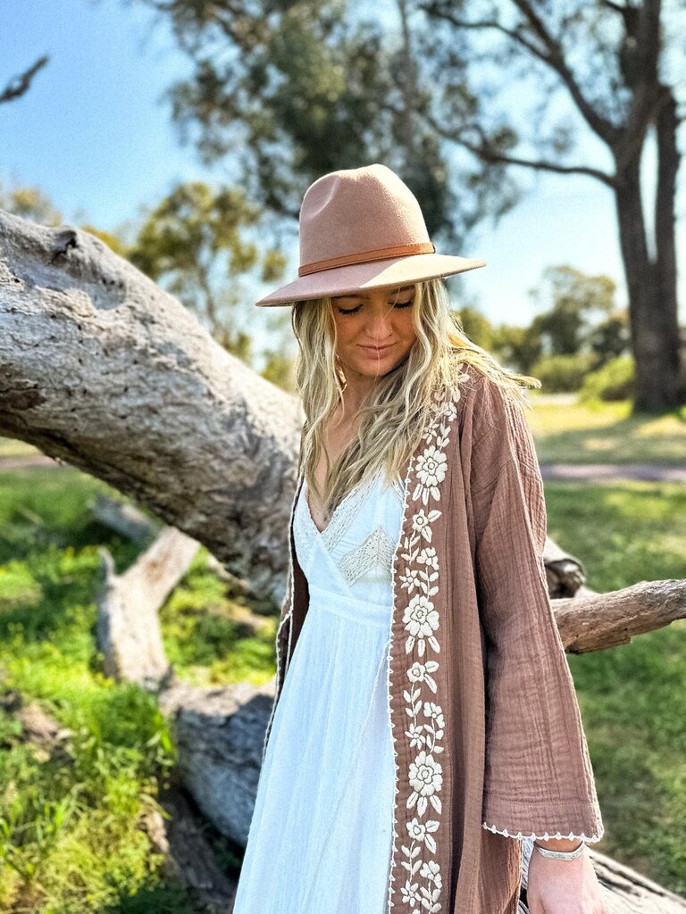Moon Flower The Label CATALINA MOCHA KIMONO