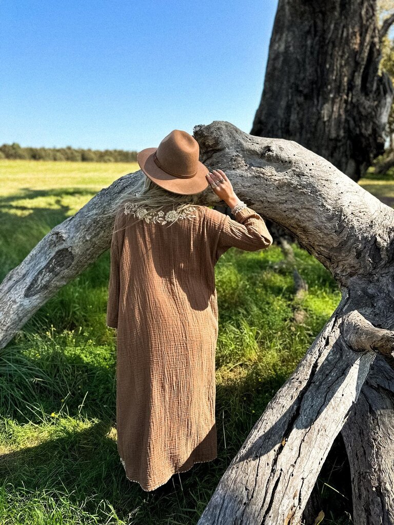 Moon Flower The Label CATALINA MOCHA KIMONO