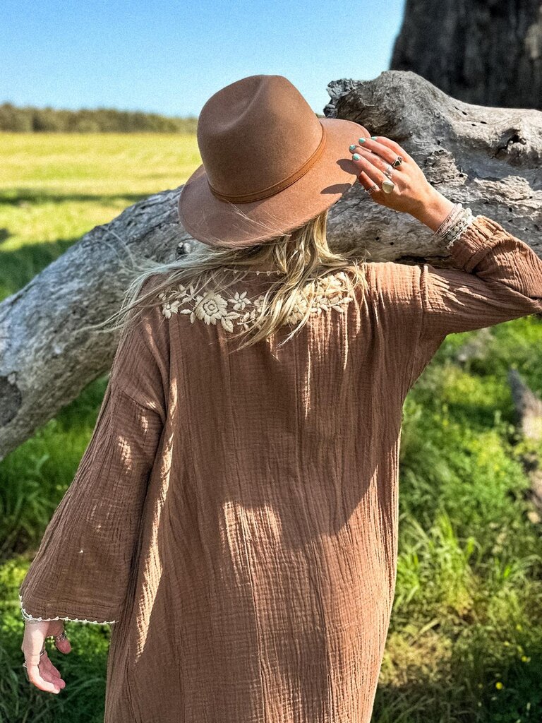 Moon Flower The Label CATALINA MOCHA KIMONO