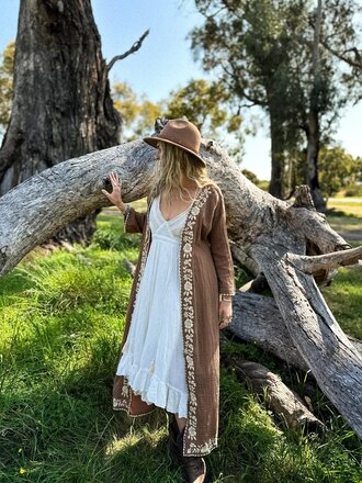 Moon Flower The Label CATALINA MOCHA KIMONO
