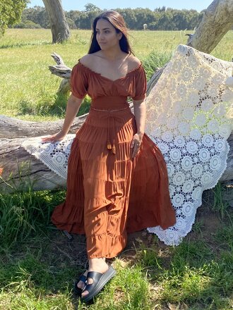 Honey & Stone Co PENNY GINGERBREAD MAXI SKIRT Honey & Stone Co PENNY GINGERBREAD MAXI SKIRT
