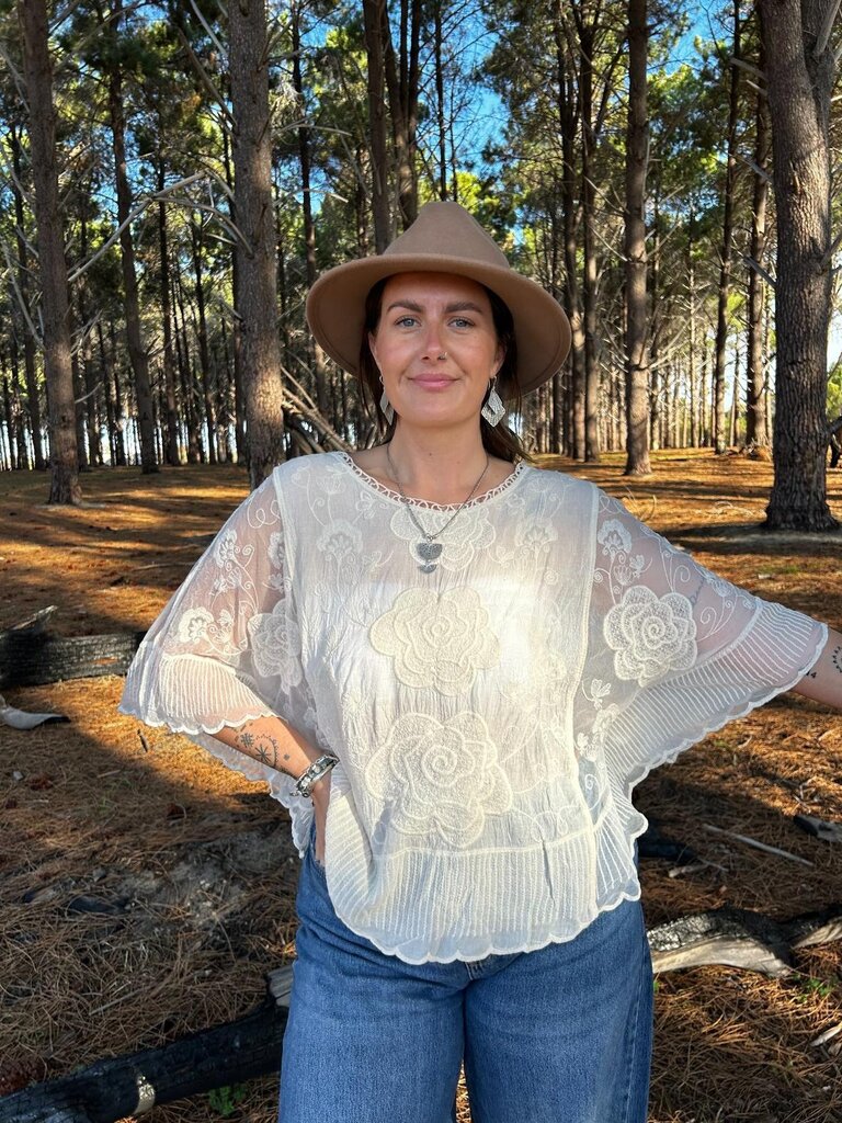 Naked Gypsy ALICIA VINTAGE CREAM TOP