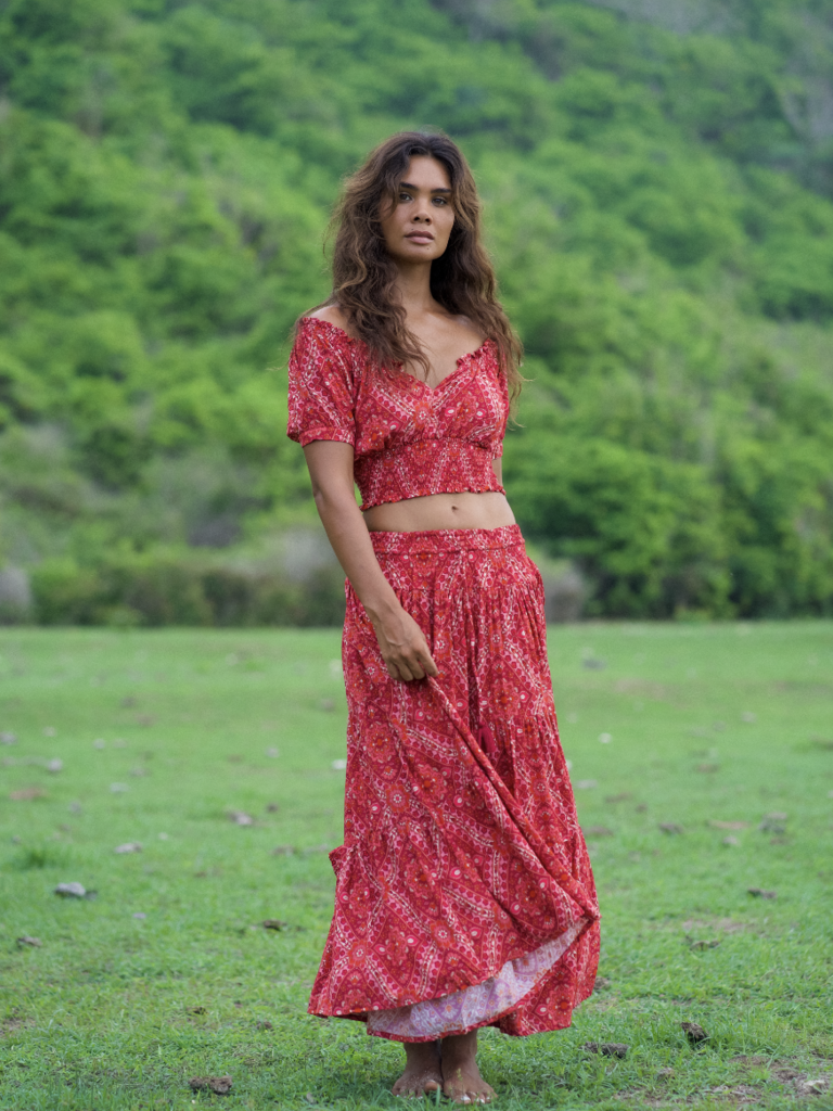Honey & Stone Co OAKLEY CHERRY RIPE MAXI SKIRT