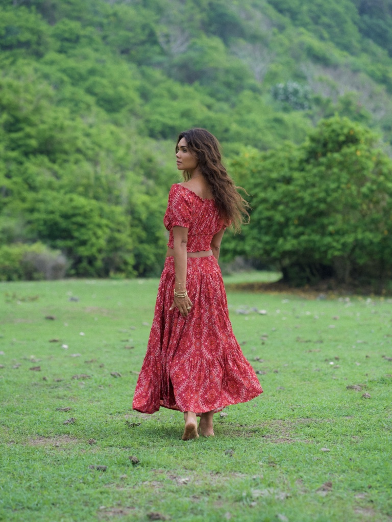 Honey & Stone Co OAKLEY CHERRY RIPE MAXI SKIRT