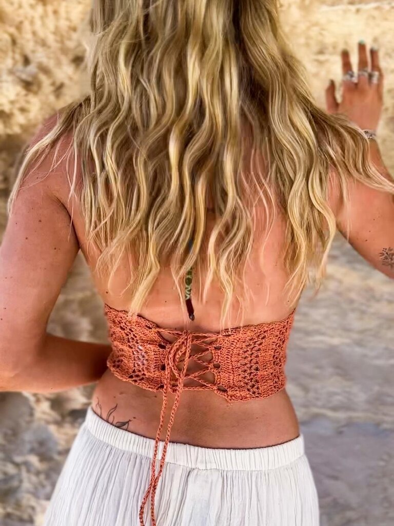 Naked Gypsy BODHI COPPER CROCHET TOP