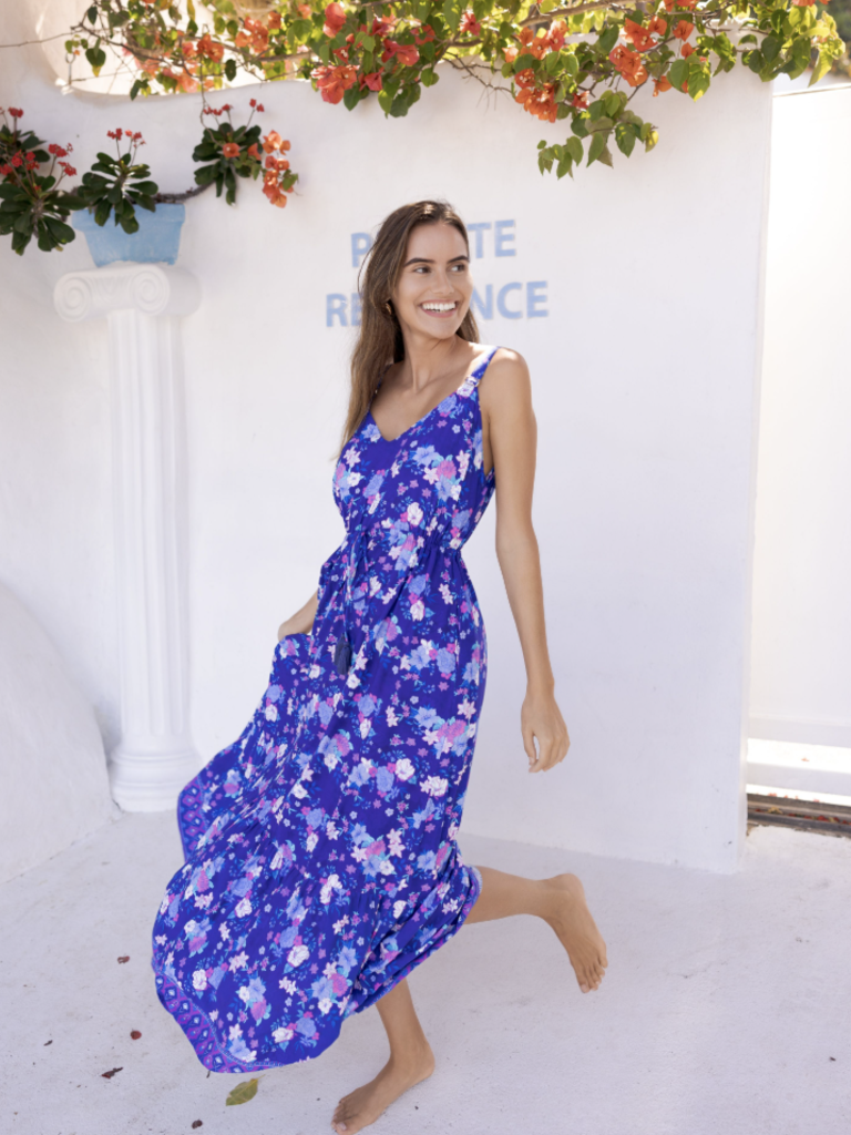 Honey & Stone Co NADIA INDIGO BLOOM MAXI