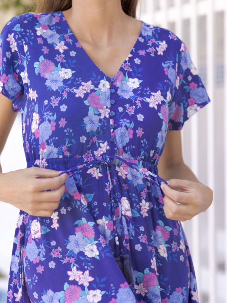Honey & Stone Co NOLA INDIGO BLOOM MAXI
