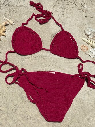 Moon Flower The Label BINDI MAGENTA CROCHET BIKINI Moon Flower The Label BINDI MAGENTA CROCHET BIKINI