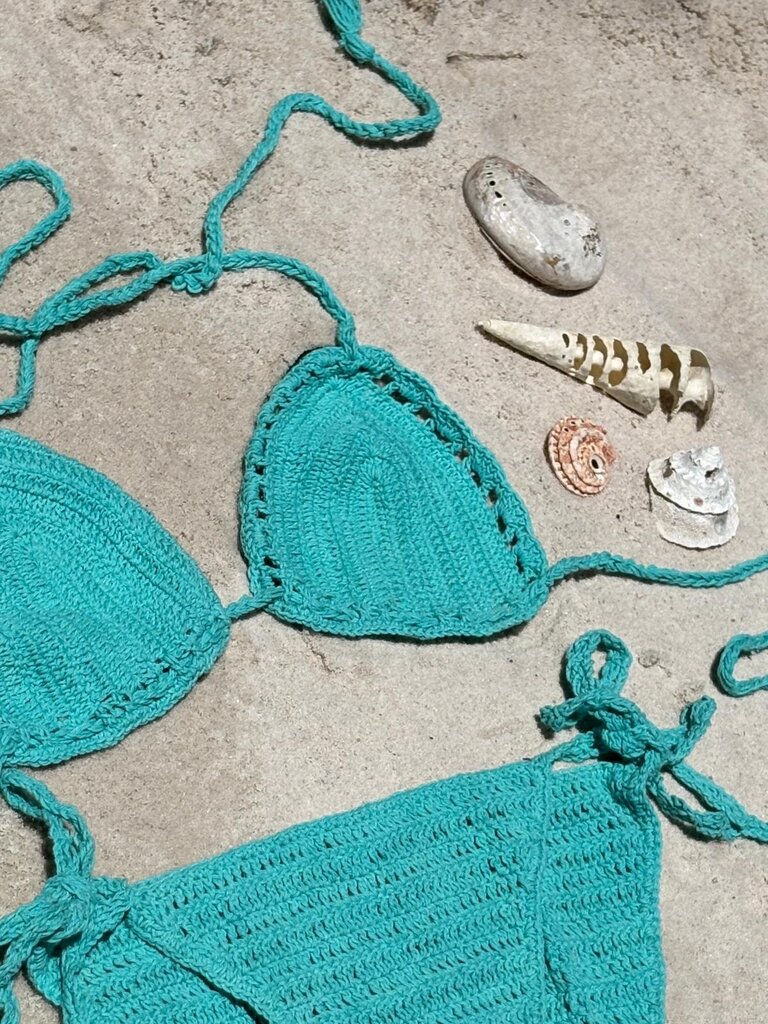 Moon Flower The Label BINDI TURQUOISE CROCHET BIKINI