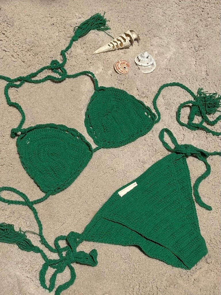Moon Flower The Label BINDI EMERALD CROCHET BIKINI