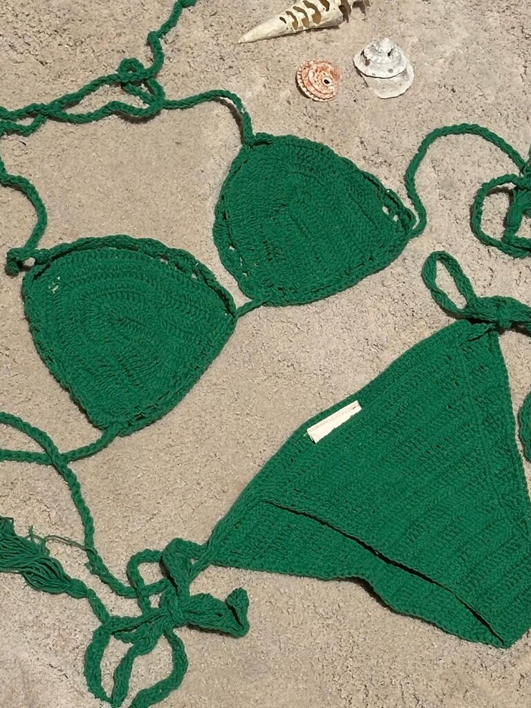 Moon Flower The Label BINDI EMERALD CROCHET BIKINI