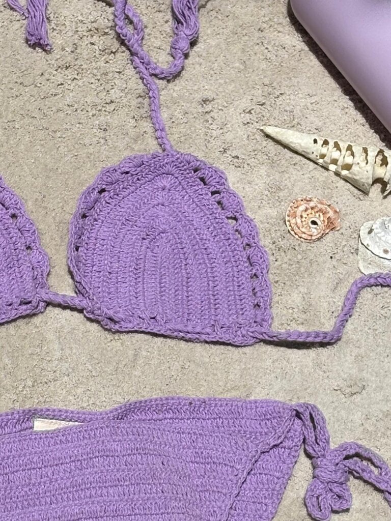 Moon Flower The Label  BINDI LILAC CROCHET BIKINI