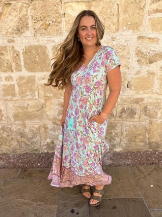 Honey & Stone Co NOLA MINT FLORAL MAXI