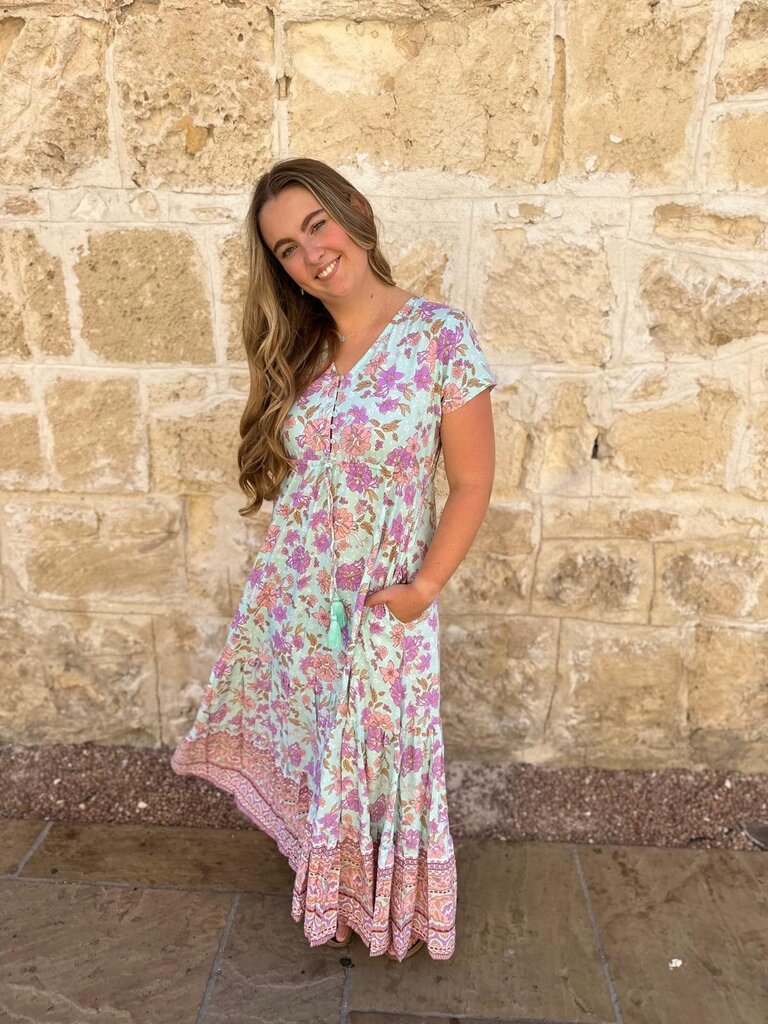 Honey & Stone Co NOLA MINT FLORAL MAXI