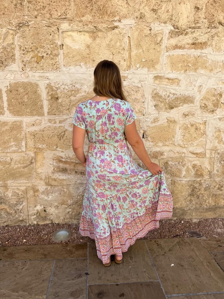 Honey & Stone Co NOLA MINT FLORAL MAXI
