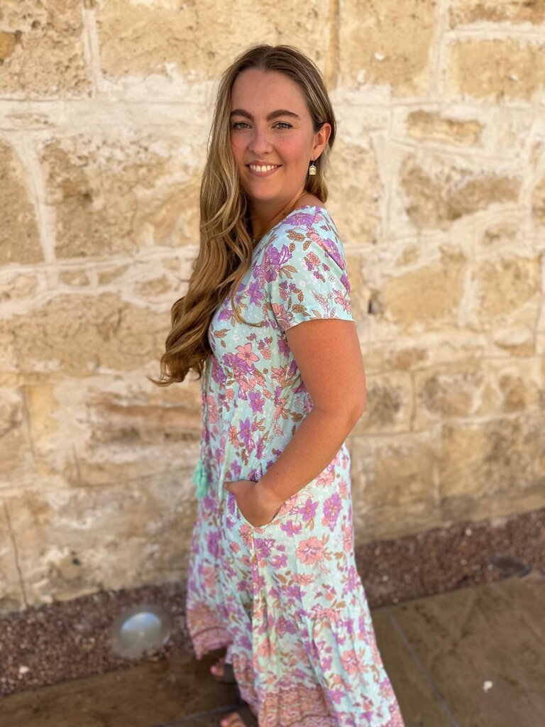 Honey & Stone Co NOLA MINT FLORAL MAXI