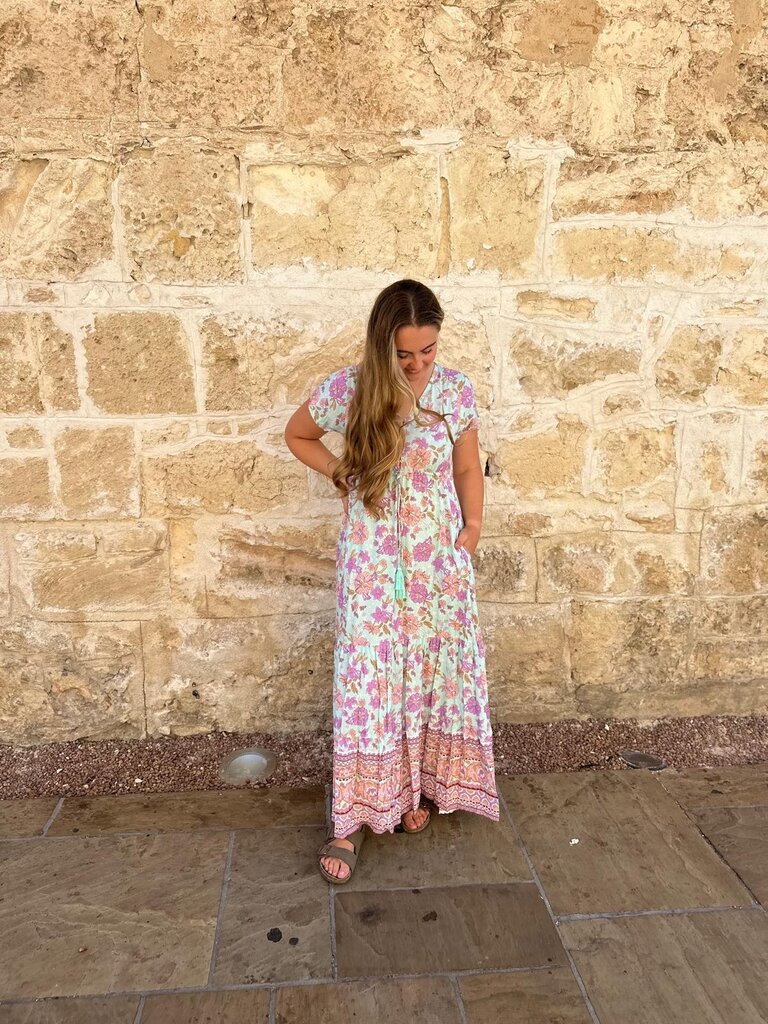 Honey & Stone Co NOLA MINT FLORAL MAXI